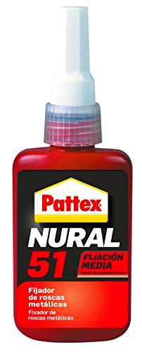 Pattex Nural 51, fijador de roscas méticalicas de fijación media, 50 ml