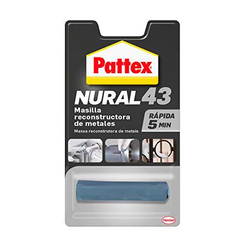 Pattex Nural 43 Masilla reconstructora de metales, masilla adhesiva para restaurar piezas metálicas